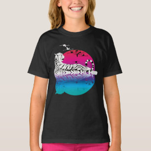 T-shirt Coucher de soleil de tigre blanc