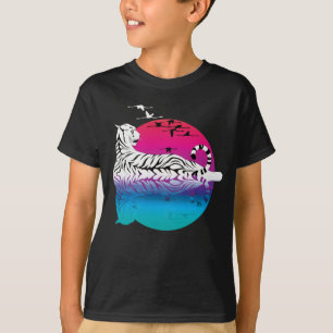 T-shirt Coucher de soleil de tigre blanc