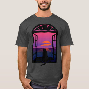 T-shirt Coucher de soleil d'observation de chats