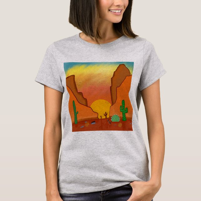 T-shirt Coucher de soleil du désert (Devant)