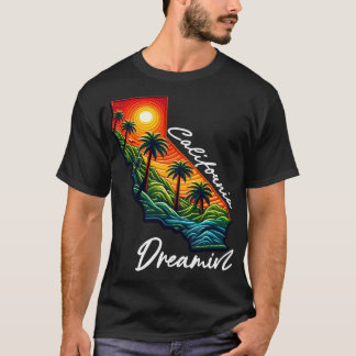 T-shirt Coucher de soleil du rêve californien