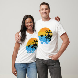 T-shirt Coucher de soleil en Floride avec dauphin