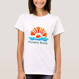 T-shirt Coucher de soleil estival vintage I Vagues océaniq