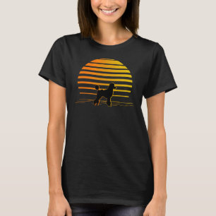 T-shirt Coucher de soleil et caniche sur la plage
