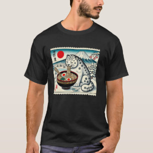 T-shirt Coucher de soleil Japonais Mt. Fuji Timbre Poste L
