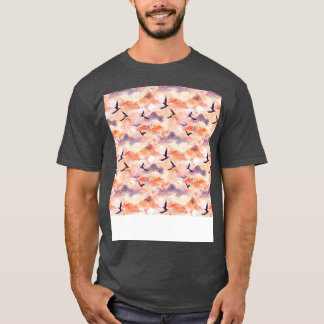 T-shirt Coucher de soleil Motif sans couture Soleil Ciel L