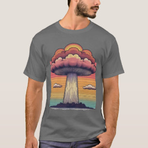 T-shirt Coucher de soleil nuageux de champignons