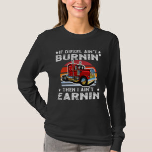 T-shirt Coucher de soleil pour camion semi-rouge rétro - G