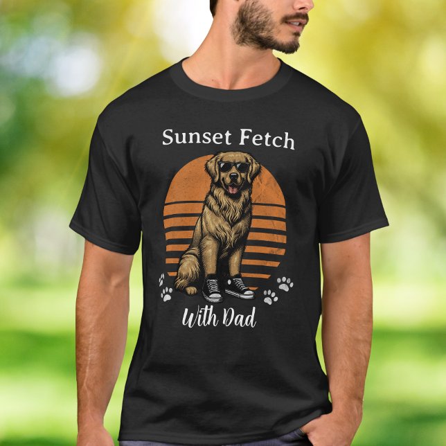 T-shirt Coucher de soleil Ramasser/ Retriever du Golden (Créateur téléchargé)