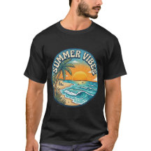 T-shirt coucher de soleil rétro ambiance estivale 