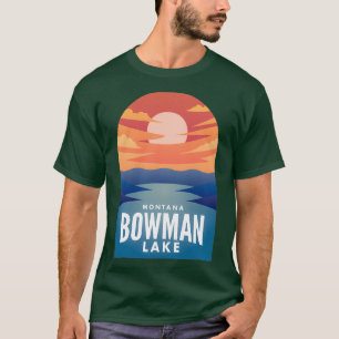 T-shirt Coucher de soleil rétro de Bowman Lake MT