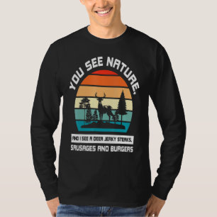 T-shirt Coucher de soleil rétro de Deer Steak