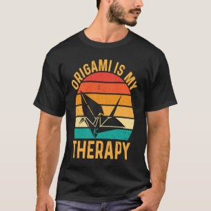 T-shirt Coucher de soleil rétro de la grue Origami