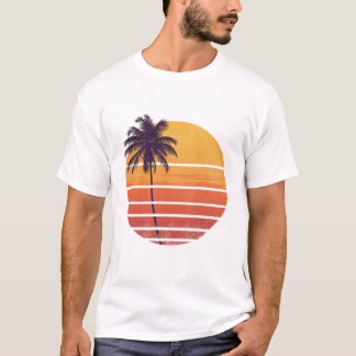 T-shirt Coucher de soleil rétro d'été – Illustration de pl
