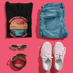 T-shirt Coucher de soleil rétro, femmes pilotes, citation 