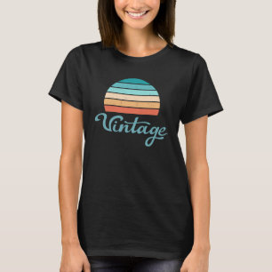 T-shirt Coucher de soleil rétro+Script Vintage désorganisé