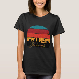 T-shirt Coucher de soleil rétro sur la skyline de Jacksonv