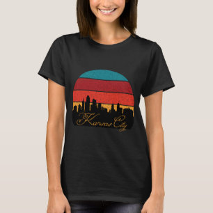 T-shirt Coucher de soleil rétro sur la skyline de Kansas C