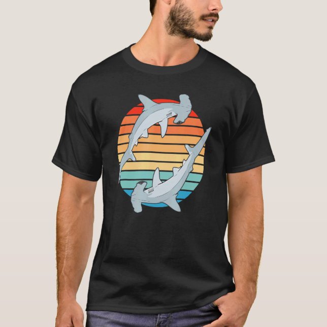 T-shirt Coucher de soleil rétros de requin de marmerhead (Devant)