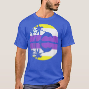 T-shirt Coucher de soleil sur la fierté non binaire, Drape