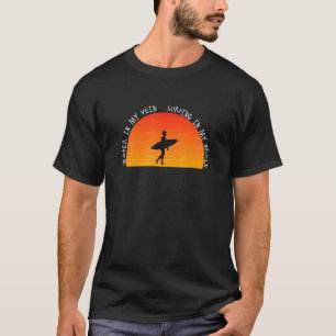 T-shirt Coucher de soleil surfeur eau surf rétro