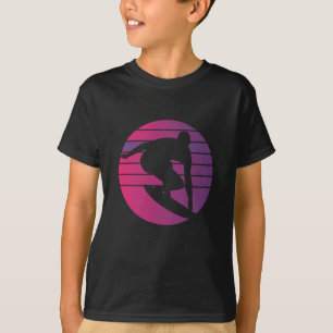 T-shirt Coucher de soleil surfeur Rétro