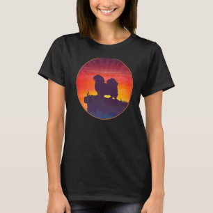 T-shirt Coucher de soleil tibétain de chien espagnol