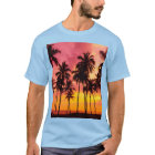 Coucher de soleil tropical : Silhouette de palme s