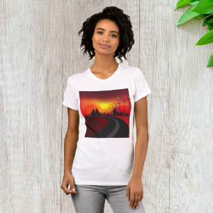 T-shirt Coucher de soleil urbain sur l'autoroute et la sky