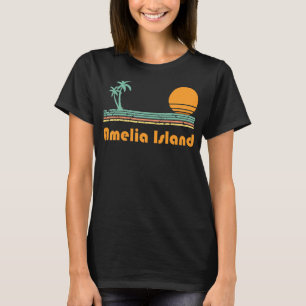 T-shirt Coucher de soleil vintage de l'île d'Amelia