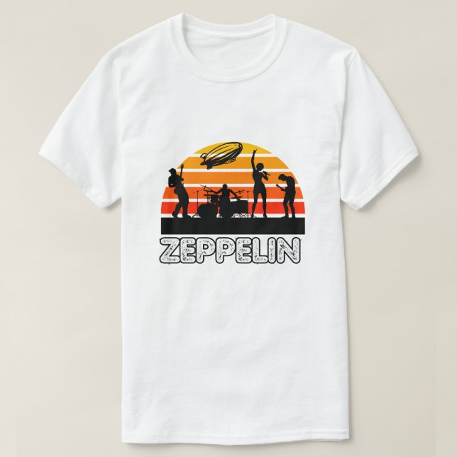 T-shirt Coucher de soleil Vintage de Zeppelin (Design devant)