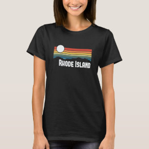 T-shirt Coucher de soleil vintage du Rhode Island années 8