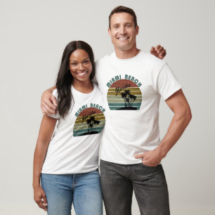 T-shirt Coucher de soleil vintage Miami Beach Floride