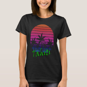 T-shirt Coucher de soleil Vintage rétro Tahiti