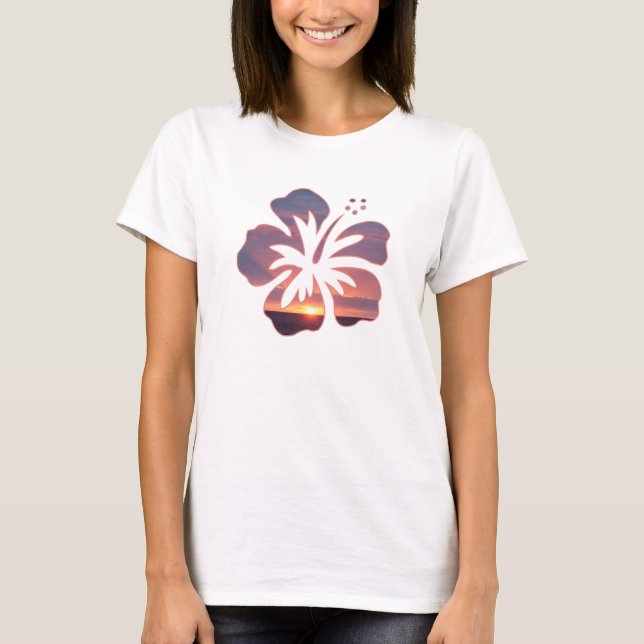 T-shirt Coucher du soleil de Kauai en fleur de ketmie (Devant)