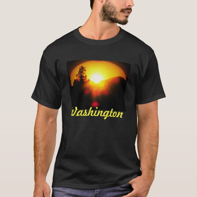 T-shirt Coucher du soleil de l'état de Washington (Devant)