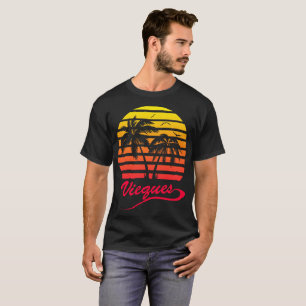 T-shirt Coucher du soleil tropical de Vieques 80s