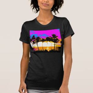T-shirt COUCHER DU SOLEIL VINTAGE de PALMIERS des années