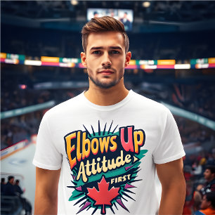 T-shirt Coudes Rétro vers le haut, Attitude d'abord