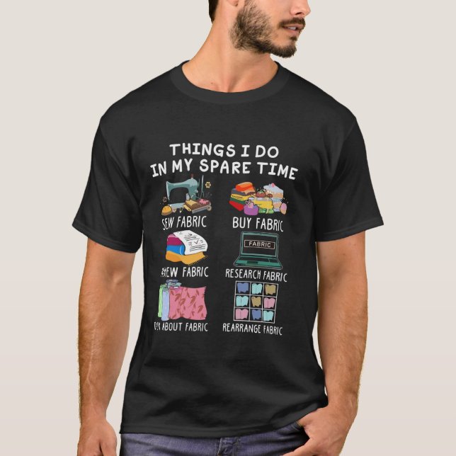 T-shirt Coudre des bouchons que je fais pendant mon temps  (Devant)
