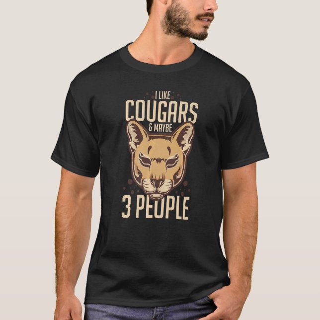 T-shirt Cougar Mountain Lion Animal Chat Tête Cuisine Wild (Devant)