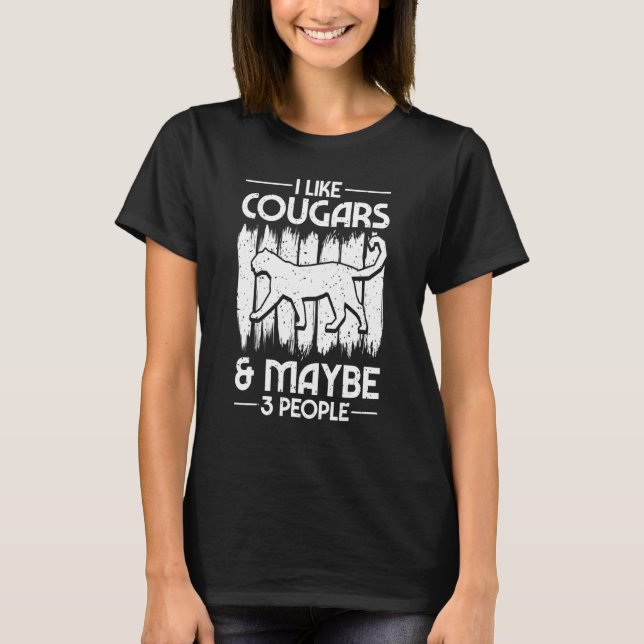 T-shirt Cougar Mountain Lion Animal Chat Tête Cuisine Wild (Devant)