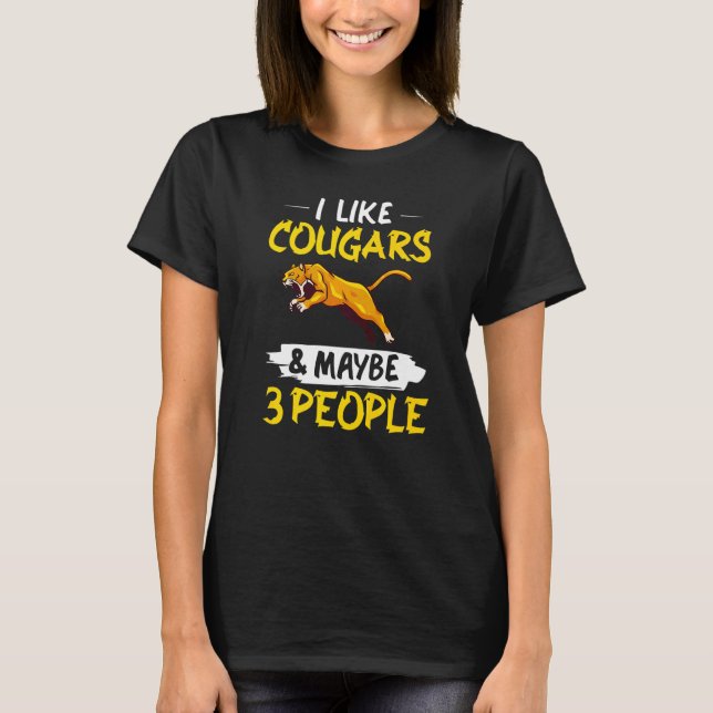 T-shirt Cougar Mountain Lion Animal Chat Tête Cuisine Wild (Devant)