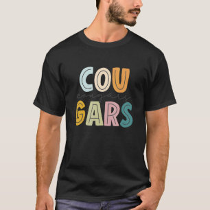 T-shirt Cougars Mascot School Spirit Sports Cheval Fan Tea