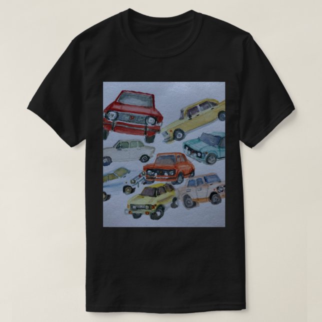 T-shirt couleur aquarelle Fiat 128 (Design devant)