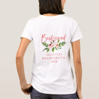 T-shirt couleur aquarelle fleurie rose vif