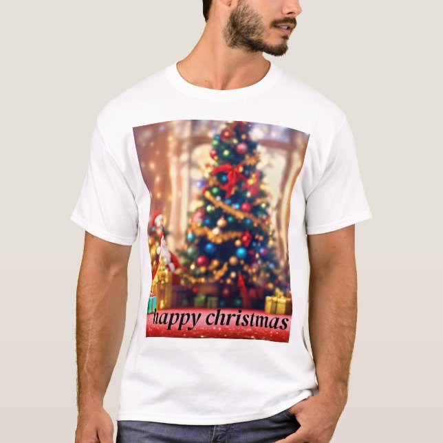 T-shirt couleur d'aquarelle de Noël (Devant)