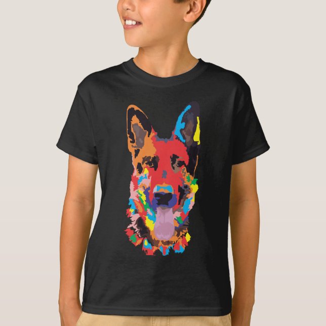 T-shirt Couleur de berger allemand (Devant)
