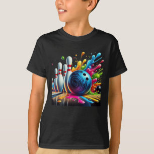 T-shirt Couleur de bowling Crew Teinture Graphique Tee Hom