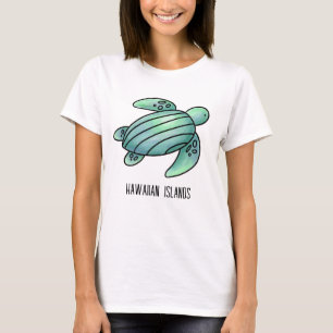 T-shirt couleur de l'eau îles hawaiiennes bleu bleu vert